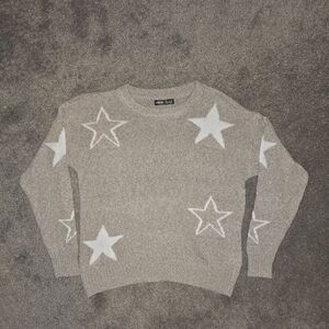 SHEIN Beige Star Pattern Sweater